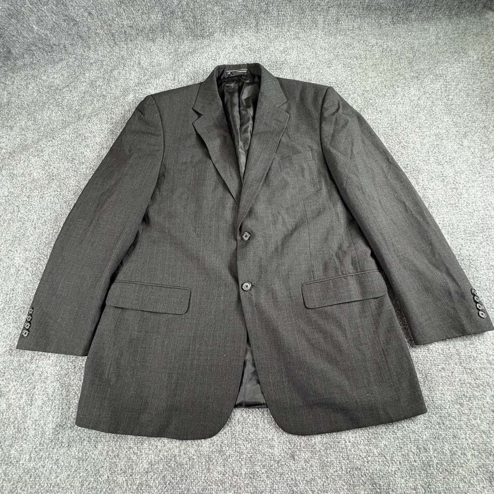 VTG Y2K Meeting Street Blazer Men 44L Charcoal Classic Formal‎ Minimalist Office